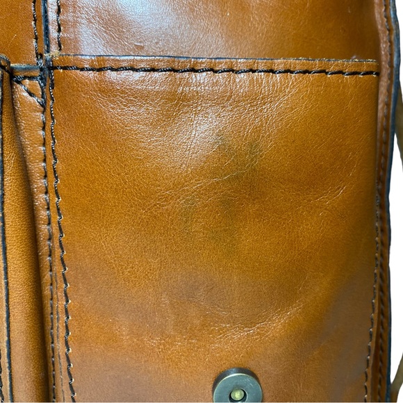 Patricia Nash Zig Zag Whipstitch Patchwork Armeno Leather Messenger bag - Picture 7 of 13